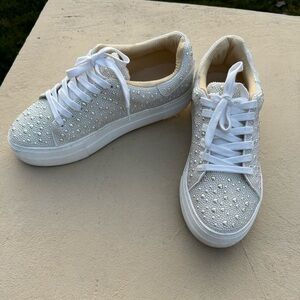 Betsey Johnson Sidney Ivory Pearl Sneaker